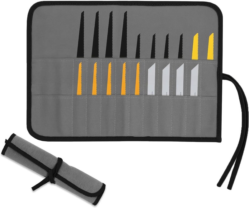 JCWPVA Portable Saw Blade Storage Case - Durable Grey Fabric Holder for Reciprocating, Jigsaw & Wood Pruning Blades - Compact & Lightweight for DIY, Contractors & Professionals (Case Only) - Image 1